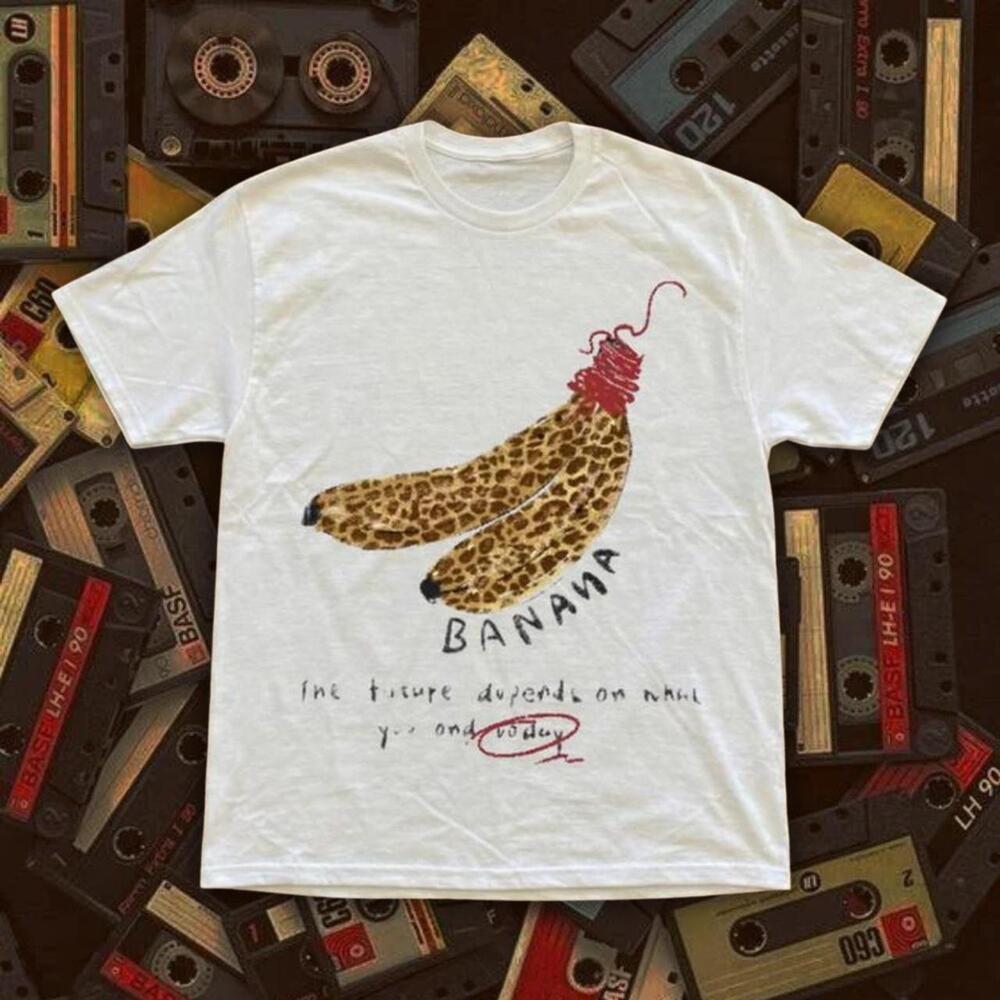 Banana Leopard Print White T Shirt